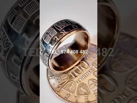 ვერცხლის ბეჭდები მონეტებიდან . Coin ring making . Кольца из монет . TEL : +995 574 408 482